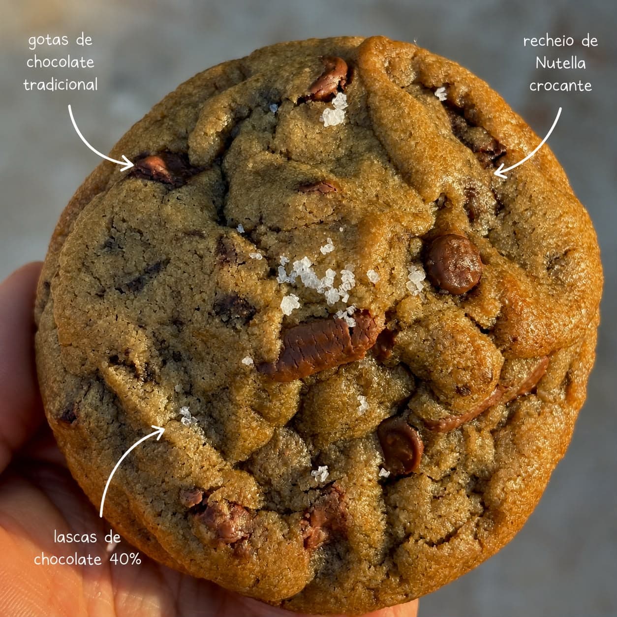 Nutella Crocante, cookie artesanal da Crumbs